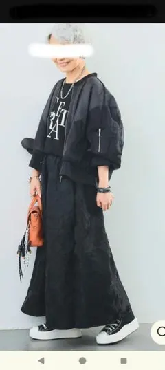 AIJAN 3点セット　Tシャツ＋シアースリーブMA1＋ジャガードスカート