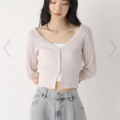 Heather/スリットラメカーディガン