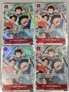 ワンピースカード 受け継がれる意志 エース＆サボ＆ルフィ SR パラレル4枚