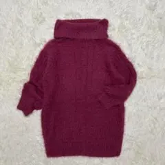コルザ/ハニーズ/タートルネックニットセーター/シャギー/秋冬/上品/防寒対策