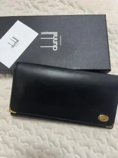 dunhill 長財布 ブラック ゴールド金具 小銭入れ無し