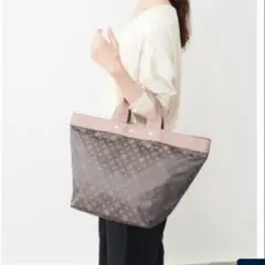 russet マカロントートバッグ　ピンクベージュ　大　大容量