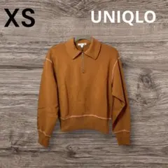ユニクロ ハーフジップ プルオーバー 裏起毛 厚手 綿100% 普段着 おしゃれ