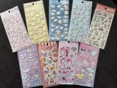 【正規品】サンリオ　ジュエルマシュマロステッカーズ　ぷくっとシール　9枚セット