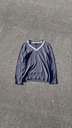 00s BANANA REPUBLIC ダークグレー Vネックセーター M