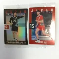男子バレーボール日本代表選手ウエハース 2枚セット 山本智大 甲斐優斗