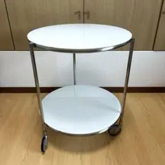 MID century 4段回転可動式 ガラス天板ラウンドテーブル ローテーブル