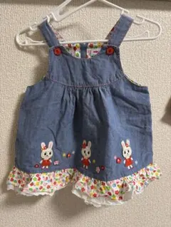 美品★MIKI HOUSE ワンピース 80 ジャンパースカート　ミキハウス