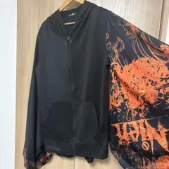 NieR Clothing ニーアクロージング 着物風袖パーカー 彼岸花オレンジのサムネイル