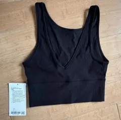【未使用】lululemon リブ編みタンクトップ サイズ6 ブラック