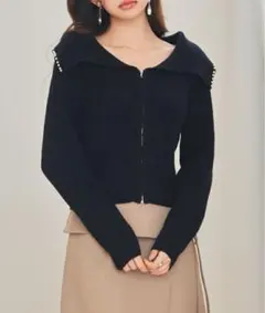 SAISON DE PAPILLON リブニットカーディガン