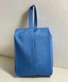 ハーフサイズティッシュカバー　ブルー　無地