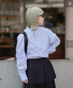 CIAOPANIC TYPY ブロードストライプイージーケアバンドカラーシャツ