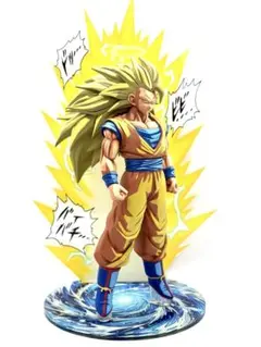 一番くじドラゴンボール　超サイヤ人3 リペイント　孫悟空　二次元彩色 台座付き