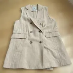 nano universe ベージュ ダブルブレストベスト S