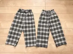 双子用　GU チェック柄 ワイドパンツ 130cm