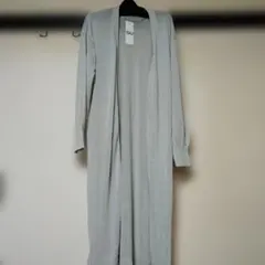 GU ライトグレー シアーロングカーディガン Lサイズ