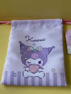 入園入学準備　サンリオ クロミ 巾着袋 ミニ巾着 パープル キャラクターグッズ
