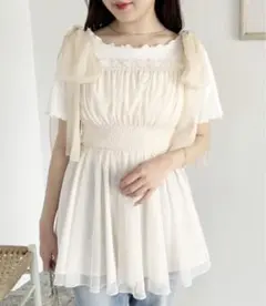 NICE CLAUP リボン取り外し可／ビスチェチェニック