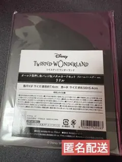 ツイステ　オーロラ箔押し缶バッジ　メタルカードセット　ブルームバースデー　リドルのサムネイル