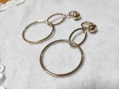 ゴールド フープイヤリング クリップ式