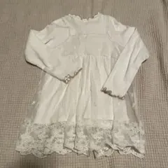 白いレース付きチュニック 110