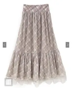 グレイル　シアーチェック柄バックレースアップスカート