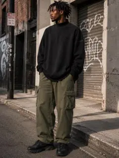 希少⭐️grandlinseグランリンセ⭐️モックネック⭐️XL⭐️サイドポケット付‼️のサムネイル