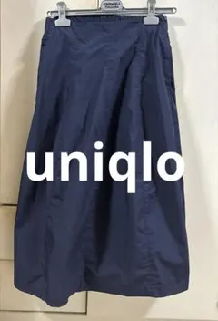 【1度だけ着用】UNIQLO コットンブレンドコクーンスカートM 69 Navyのサムネイル
