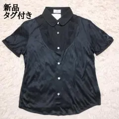 新品　高級　オールドイングランド　シルク半袖シャツ　シルク100%　ピンタックのサムネイル