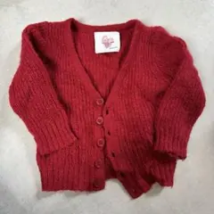 コムサ！赤いリブ編みカーディガン