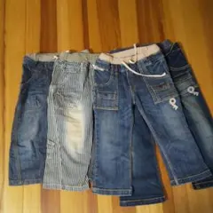 まとめ売り男の子 クリフメイヤ 7部丈デニム ポニーゴーラウンド長T 140cm