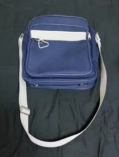 ネイビー キャンバス ショルダーバッグ