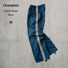 新品タグ付Championサイドラインナイロンパンツくすみブルー韓国ストリートＭ