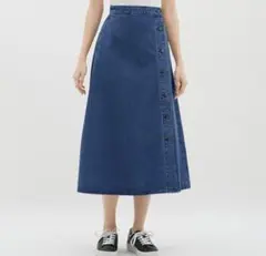 【美品】GUデニム ロング フレアスカート