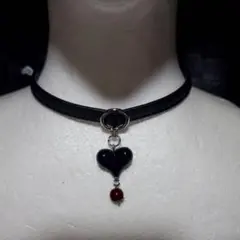 レザー風 ブラック チョーカー ハート
