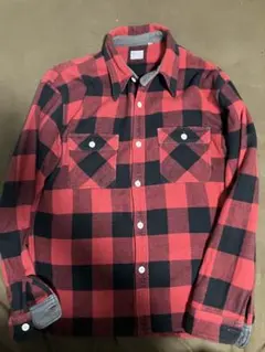 THE FLAT HEAD ネルシャツ レッド ブラック