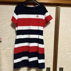 半袖ミニワンピース ボーダー柄 赤 白 紺