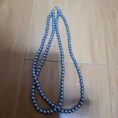 青のパール風ビーズ ネックレス