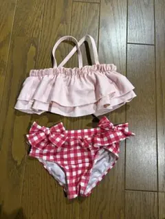 petit main ベビー水着 80cm ピンク・赤