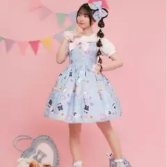 【新品未使用】axes femme kawaii 水色 リボン付き ジャンスカ