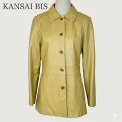 カンサイビス 羊革 ラムレザージャケット ハーフコート ステッチ マスタード 9