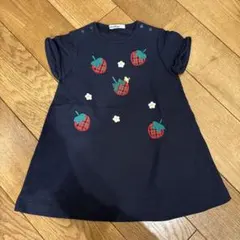 familiar いちご柄 ワンピース 90