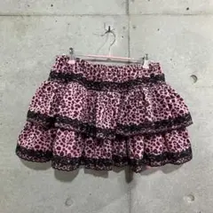 【LISTEN FLAVOR】ヒョウ柄 ミニスカート ピンク 姫ギャルのサムネイル