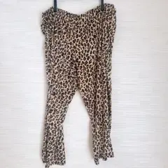 ヒョウ柄 パンツ XLサイズ ウエストゴム ゆったり ストレート