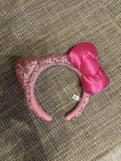 USJキティ ピンクのリボン付きカチューシャ