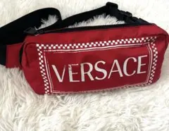 VERSACE ヴェルサーチ デカロゴ ボディバッグ ショルダーバッグ 赤レッド