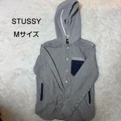 STUSSY ストライプ柄 パーカー Mサイズ