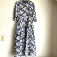 まきんこ様専用　訳あり Lace Ladies XL 花柄　レース　七分袖ドレス