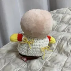 リボン付きアイボリー編み物 ベスト ぬい服着せ替え服